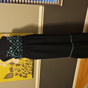 Ava & Viv Black Maxi Dress with Blue Accents